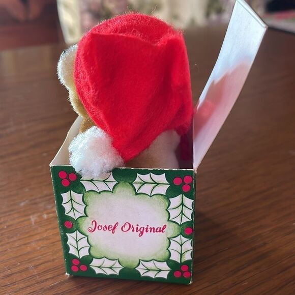 Vtg Josef Original puppy in Santa hat coming out of Christmas box - Picture 4 of 7